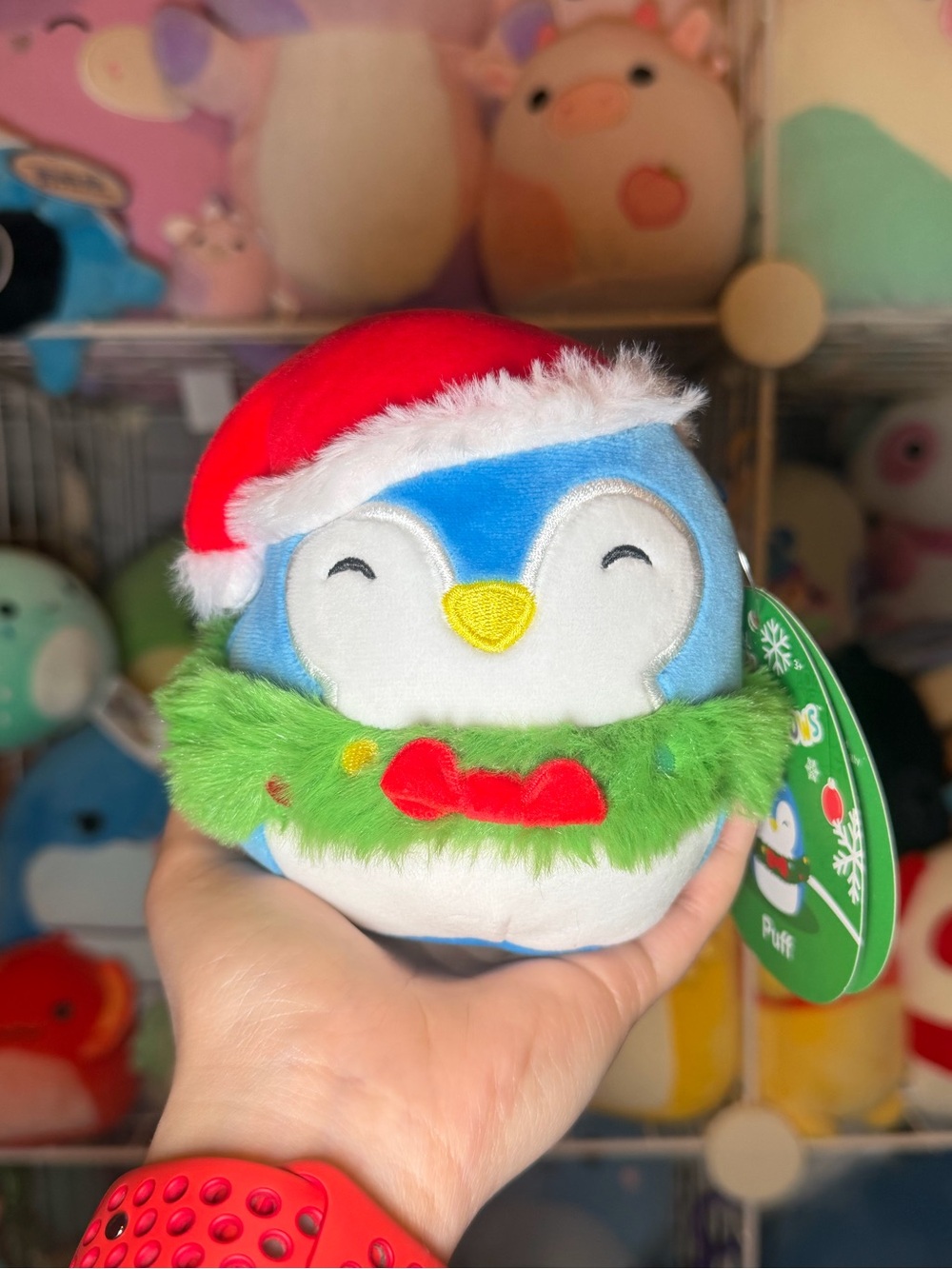 Squishmallows Squishmallow Puff the Penguin with Santa Hat 4.5" Stuffed Plush